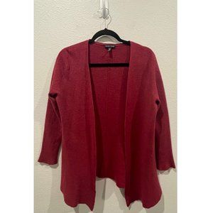 EILEEN FISHER Burgundy Open Cardigan